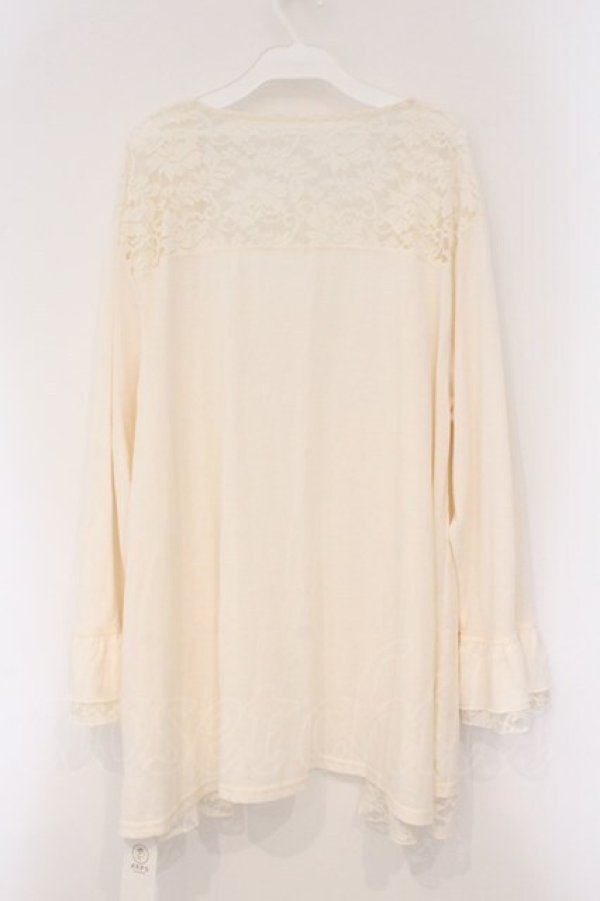 画像3: axes femme / レース重ねUVトッパーカーデ 3L シロ O-26-03-29-088-AX-TO-YM-OS (3)