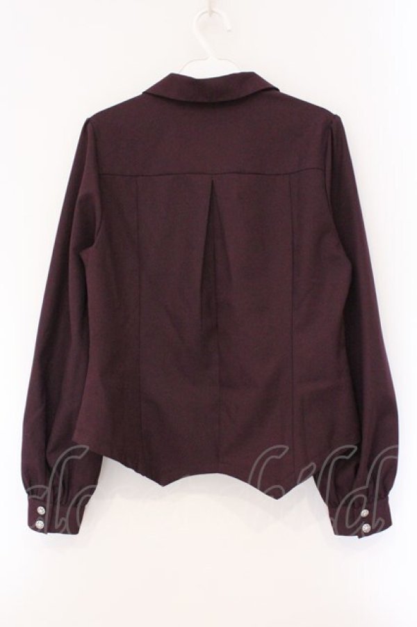 画像3: axes femme / コルセット風開襟ブラウス F パープル O-26-03-29-009-AX-BL-YM-OS (3)