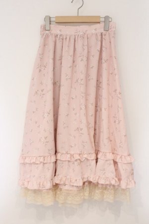 画像: axes femme / ミニチュアローズ柄スカート F ピンク O-26-03-29-091-AX-SK-YM-OS