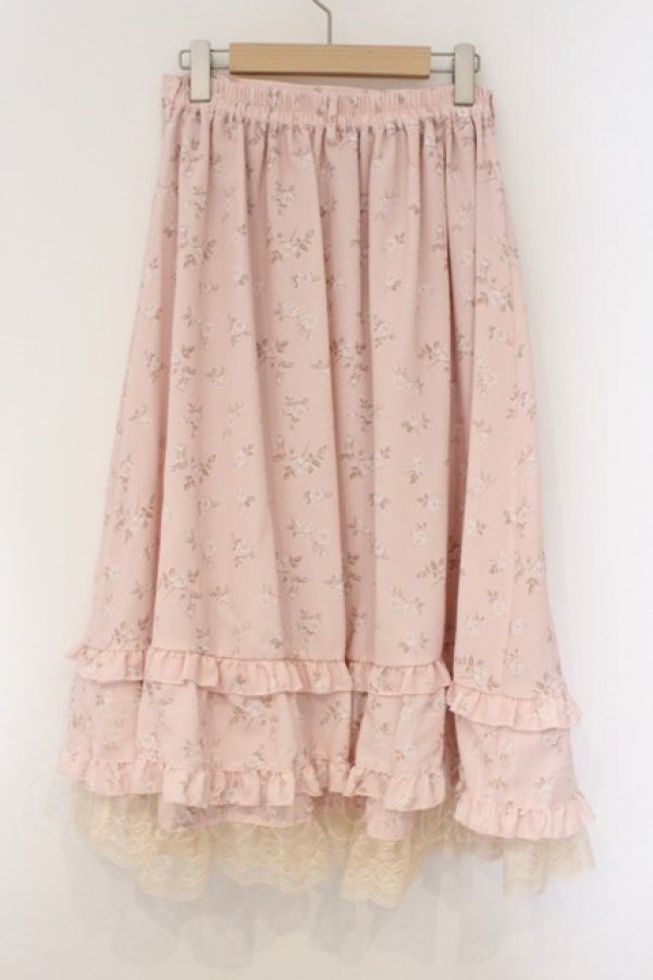 画像3: axes femme / ミニチュアローズ柄スカート F ピンク O-26-03-29-091-AX-SK-YM-OS (3)