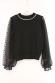 画像1: axes femme / 袖ドットチュールプルオーバー M クロ O-26-03-29-093-AX-TO-OW-OS (1)