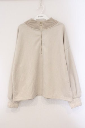 画像: axes femme / カットスエードジッププルオーバー F ベージュ O-26-03-29-010-AX-TO-YM-OS