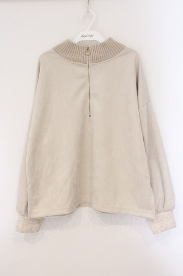 画像1: axes femme / カットスエードジッププルオーバー F ベージュ O-26-03-29-010-AX-TO-YM-OS (1)