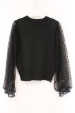 画像3: axes femme / 袖ドットチュールプルオーバー M クロ O-26-03-29-093-AX-TO-OW-OS (3)