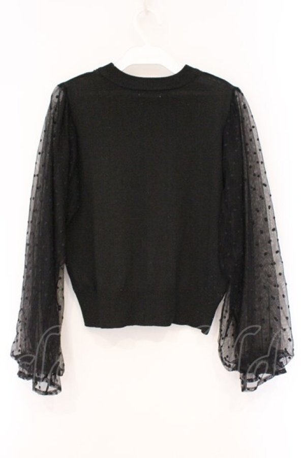 画像3: axes femme / 袖ドットチュールプルオーバー M クロ O-26-03-29-093-AX-TO-OW-OS (3)