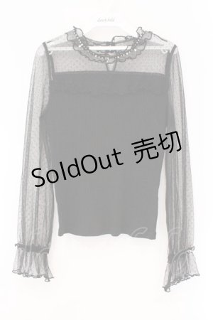 画像: axes femme / ドットチュール切替プルオーバー M クロ O-26-03-29-100-AX-BL-OW-OS