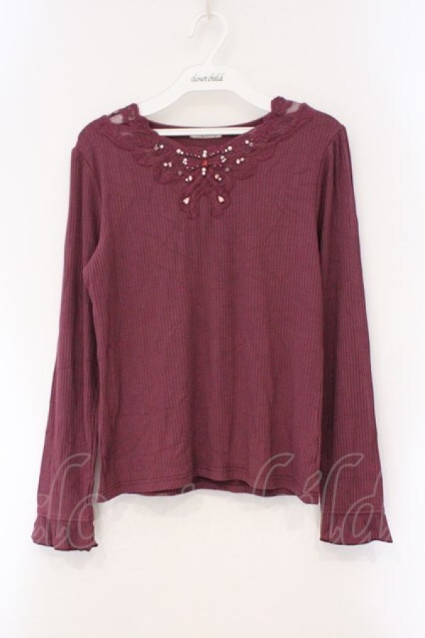 画像1: axes femme / 蝶々レース×ビジューインナー F あずき O-26-03-29-019-AX-TO-YM-OS (1)