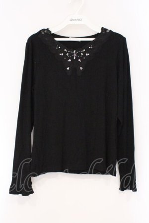 画像: axes femme / 蝶々レース×ビジューインナー F クロ O-26-03-29-020-AX-TO-YM-OS