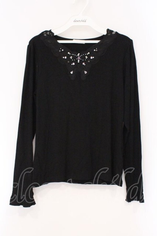 画像1: axes femme / 蝶々レース×ビジューインナー F クロ O-26-03-29-020-AX-TO-YM-OS (1)