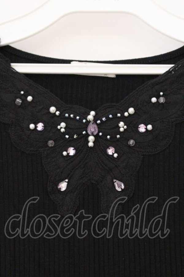 画像2: axes femme / 蝶々レース×ビジューインナー F クロ O-26-03-29-020-AX-TO-YM-OS (2)