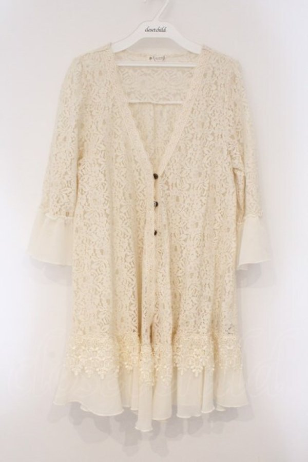 画像1: axes femme / シフォンフリルレースカーディガン M シロ O-26-03-29-021-AX-TO-YM-OS (1)
