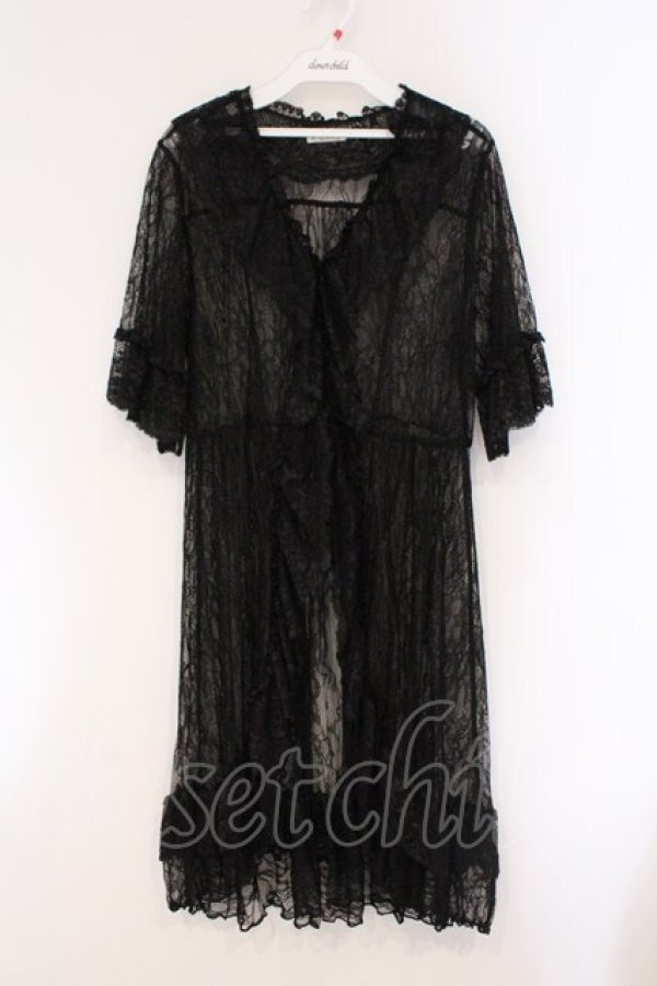 画像1: axes femme / 総レースガウンカーディガン F クロ O-26-03-29-023-AX-TO-YM-OS (1)