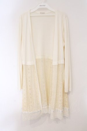 画像: axes femme / UVカットレース切替カーデ F アイボリー O-26-03-29-024-AX-TO-YM-OS