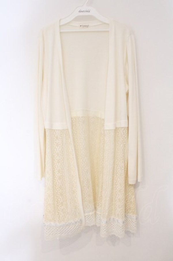 画像1: axes femme / UVカットレース切替カーデ F アイボリー O-26-03-29-024-AX-TO-YM-OS (1)