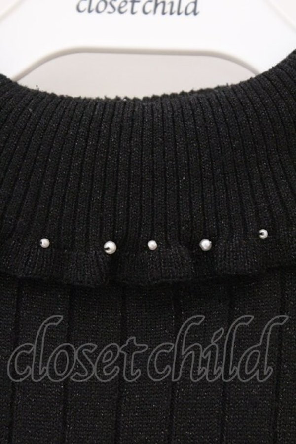 画像2: axes femme / タートルラメニットプルオーバー M クロ O-26-03-29-025-AX-TO-YM-OS (2)