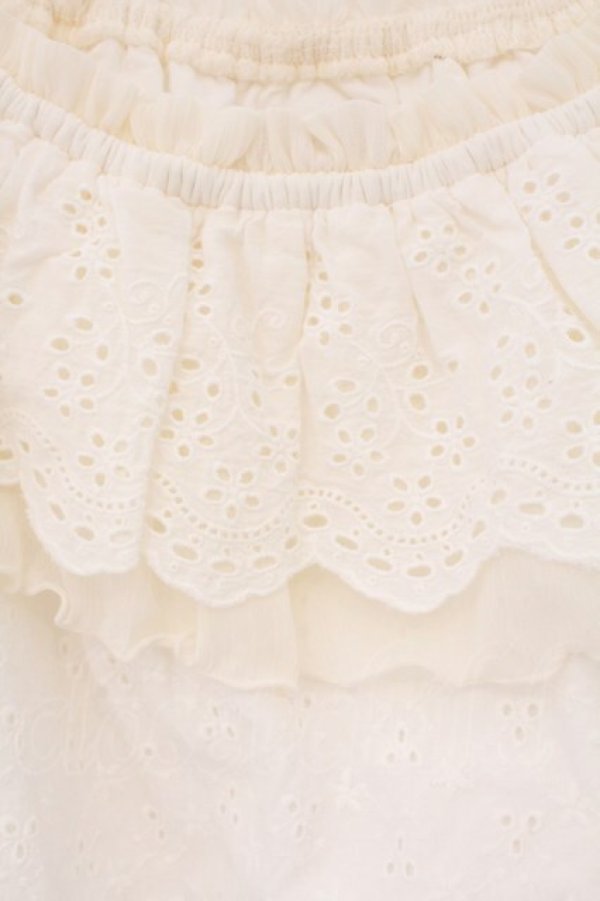 画像2: axes femme / シフォン切り替えシャーリングトップス M シロ O-26-03-29-003-AX-TO-YM-OS (2)