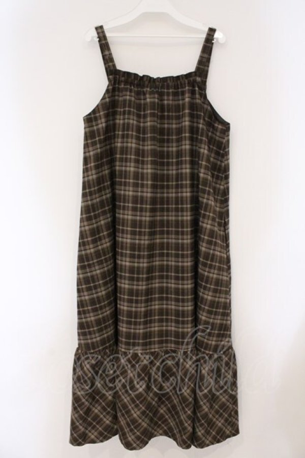 画像3: axes femme / チェック柄キャミワンピース F ブラウン O-26-03-29-027-AX-OP-YM-OS (3)