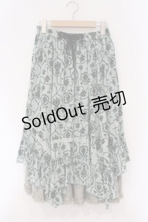 画像: axes femme / フロッキー総柄スカート M ミント O-26-03-29-029-AX-SK-YM-OS