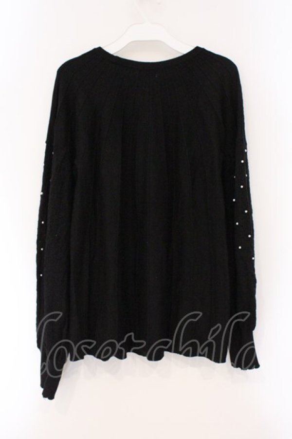 画像3: axes femme / パール付ボリューム袖ニット F クロ O-26-03-29-031-AX-TO-YM-OS (3)