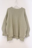 画像1: axes femme / 裾ボタンロングニットプルオーバー M グリーン O-26-03-29-033-AX-TO-YM-OS (1)