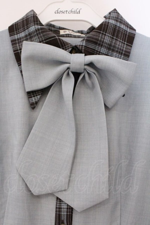 画像2: axes femme / バイカラーチェックワンピース  ミント O-26-03-31-033-AX-OP-IG-OS (2)