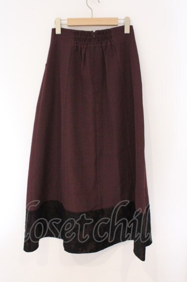 画像3: axes femme / オパール切替ペンシルスカート  ワイン×クロ O-26-03-31-035-AX-SK-IG-OS (3)