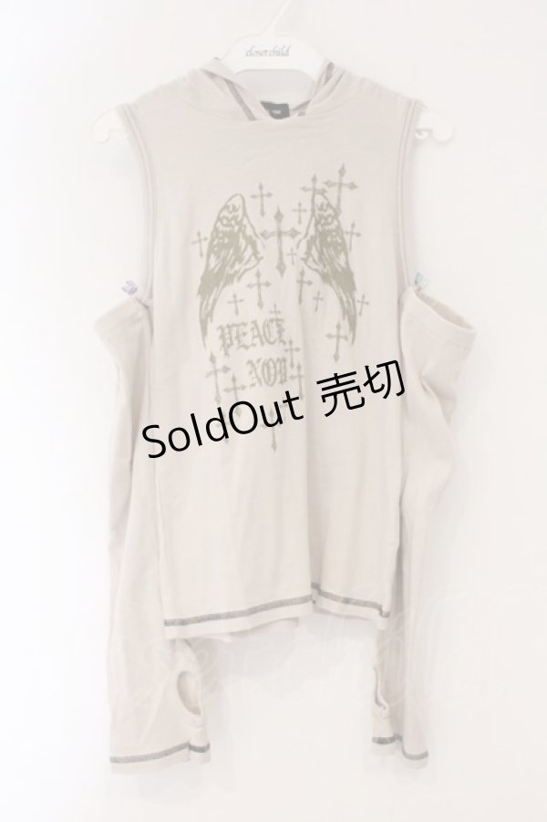 画像1: PEACE NOW / アームカバー付きノースリーブカットソー M ベージュ O-26-03-31-038-PU-TO-OW-OS (1)