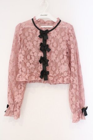 画像: DearMyLove / レースフリルカーディガントップス M ピンク O-26-03-31-005-EL-TO-IG-OS