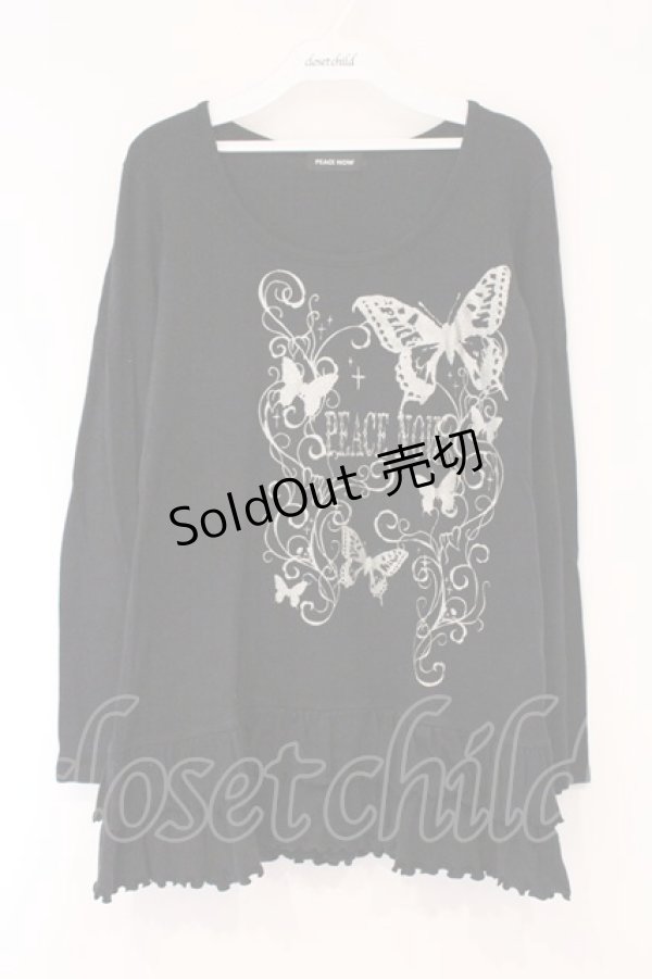 画像1: PEACE NOW / バタフライラメプリントカットワンピース M ブラック O-26-03-31-039-PU-OP-OW-OS (1)