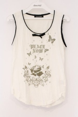 画像: PEACE NOW / ローズプリントタンクトップ M オフホワイト O-26-03-31-043-PU-TO-OW-OS