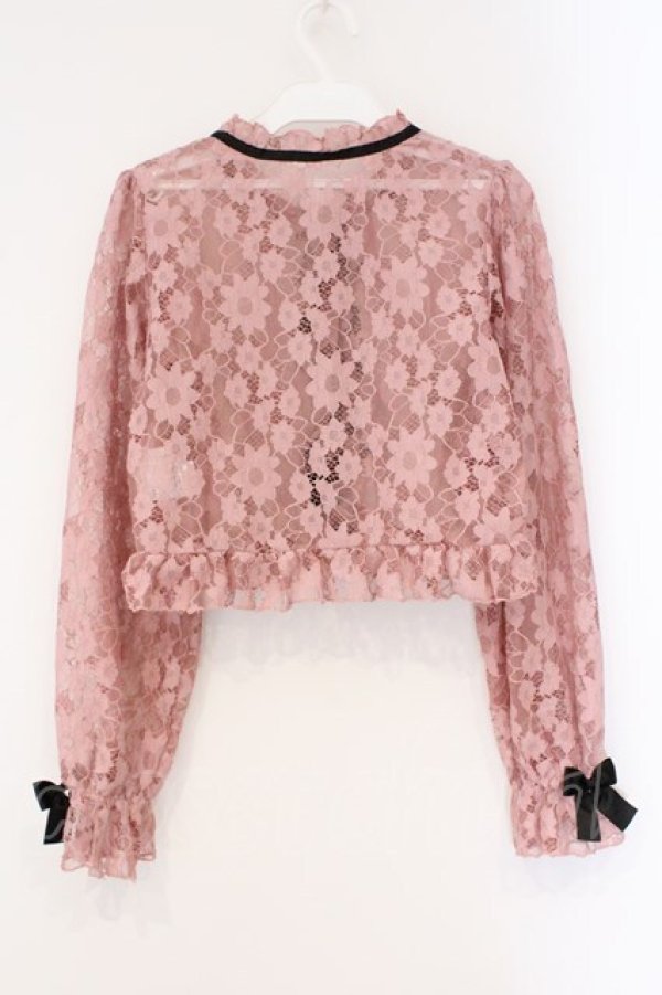 画像3: DearMyLove / レースフリルカーディガントップス M ピンク O-26-03-31-005-EL-TO-IG-OS (3)