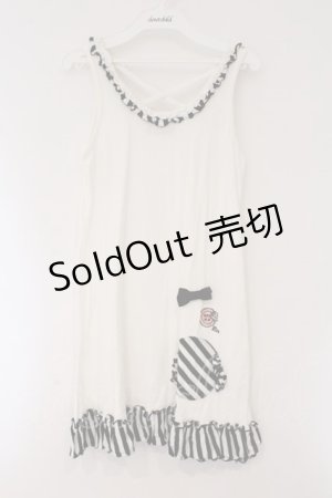 画像: PEACE NOW / EATMEワッペンノースリーブチュニック M オフホワイト O-26-03-31-045-PU-TO-OW-OS