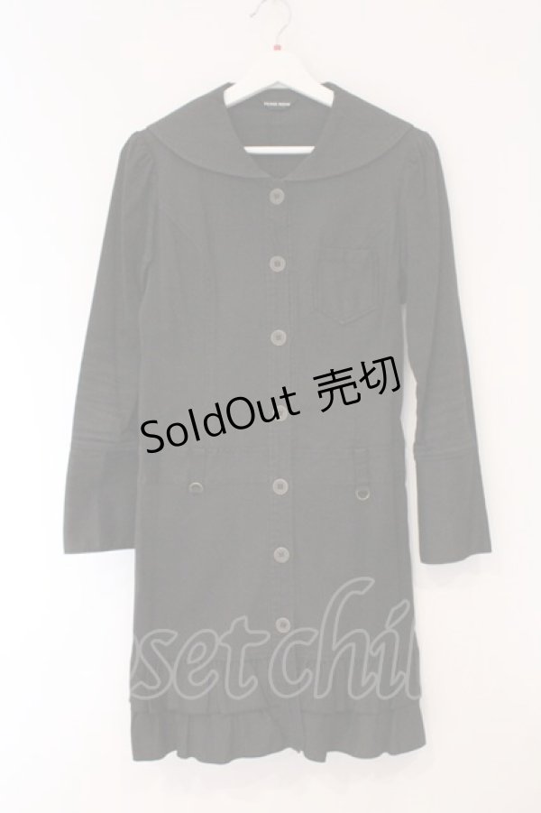 画像1: PEACE NOW / セーラーロングジャケット※状態難※ M ブラック O-26-03-31-046-PU-CO-OW-OS (1)