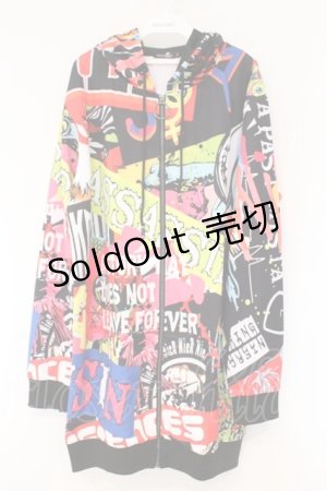 画像: NieR Clothing / 転写ジップパーカー F コラージュマルチカラー O-26-03-31-049-PU-BL-OW-ZT0405M