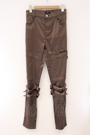 画像: NieR Clothing / サテンベルテッドパンツ F ブラウン O-26-03-31-050-PU-PA-OW-OS