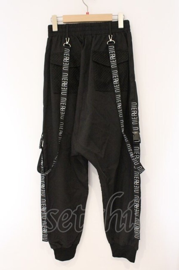 画像3: NieR Clothing / ロゴテープ付きメッシュ切り替えパンツ F ブラック O-26-03-31-051-PU-PA-OW-OS (3)