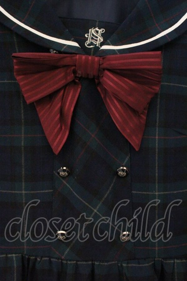 画像2: Secret Honey / チェック柄セーラーワンピース 2 グリーン O-26-03-31-052-CA-OP-IG-OS (2)