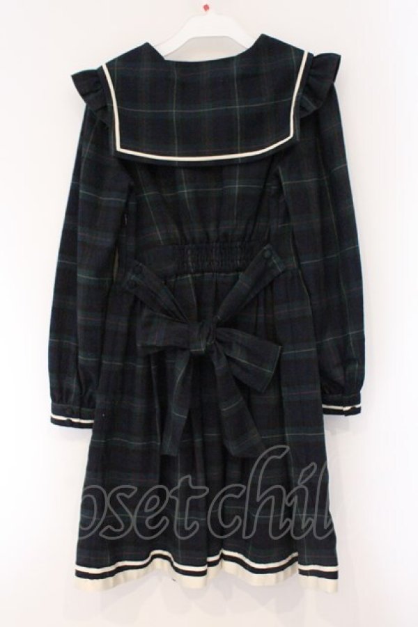 画像3: Secret Honey / チェック柄セーラーワンピース 2 グリーン O-26-03-31-052-CA-OP-IG-OS (3)