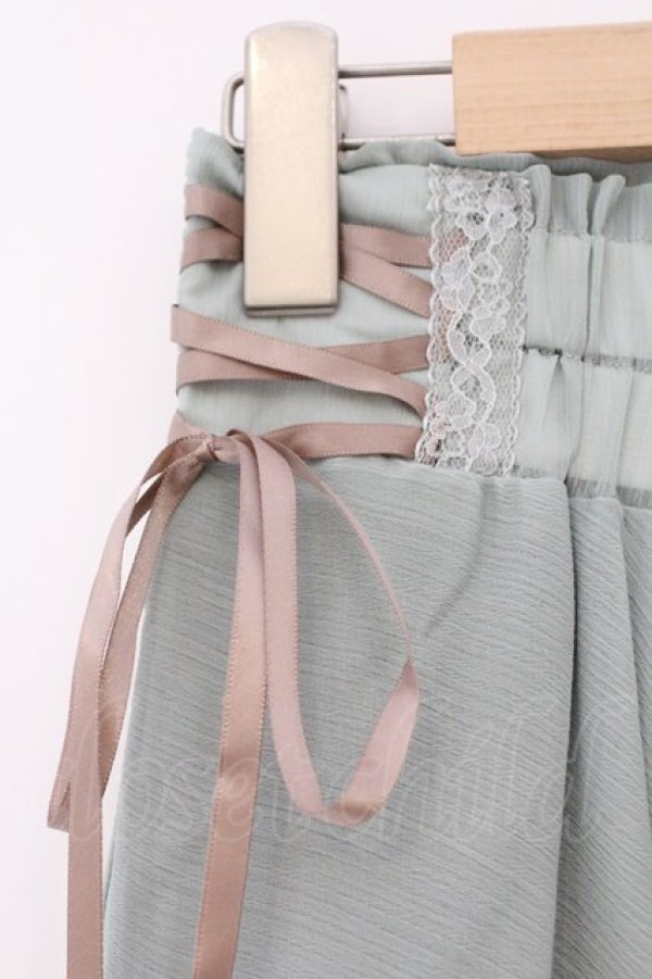 画像2: axes femme / 裾レースイレヘムスカート F グリーン O-26-03-31-054-AX-SK-OW-OS (2)