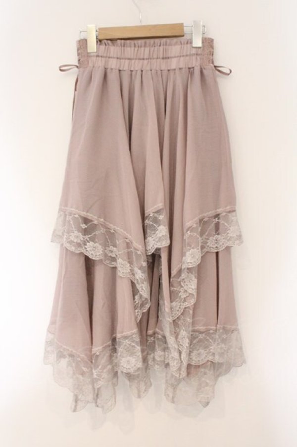 画像3: axes femme / 裾レースイレヘムスカート F ピンク O-26-03-31-055-AX-SK-OW-OS (3)