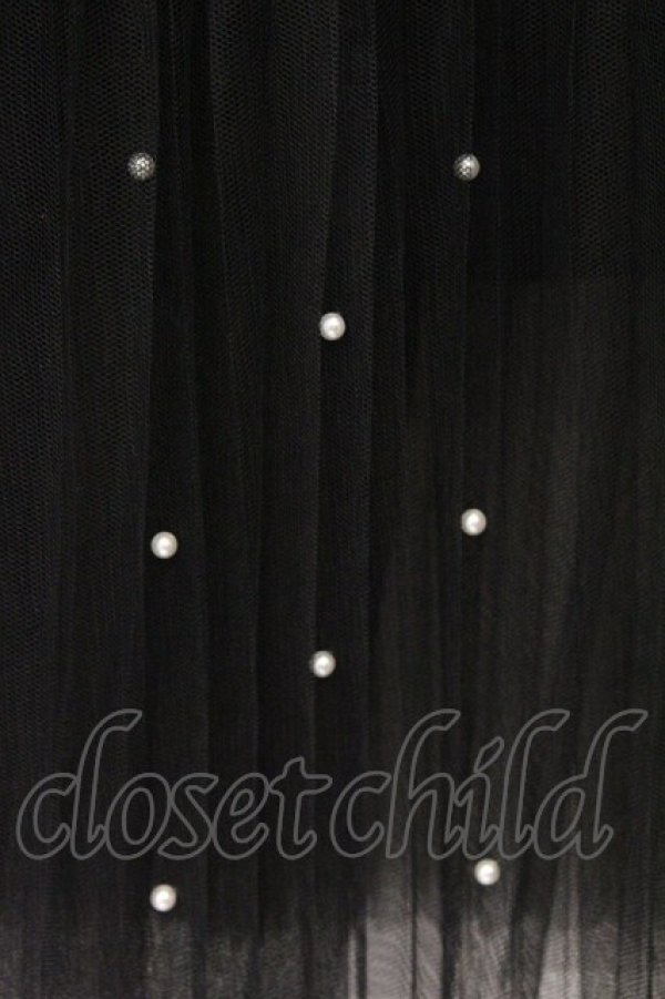 画像2: axes femme POETIQUE / パールチュールティアードスカート M クロ O-26-03-31-056-AX-SK-OW-OS (2)