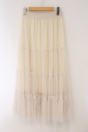 画像: axes femme / パール配色チュールスカート M キナリ O-26-03-31-057-AX-SK-OW-OS