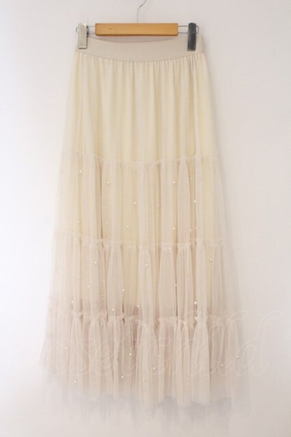 画像1: axes femme / パール配色チュールスカート M キナリ O-26-03-31-057-AX-SK-OW-OS (1)