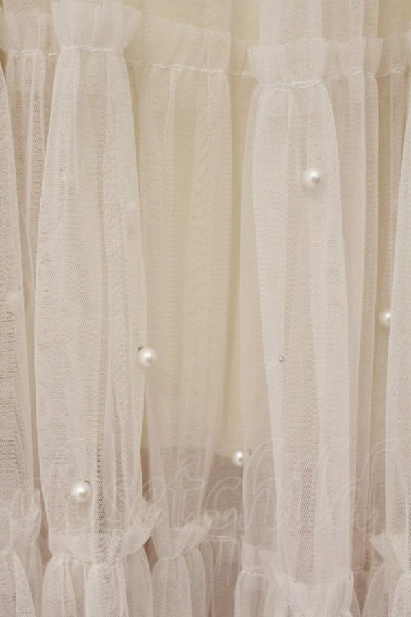 画像2: axes femme / パール配色チュールスカート M キナリ O-26-03-31-057-AX-SK-OW-OS (2)