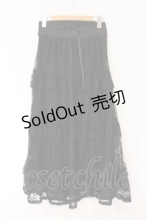 画像: axes femme / 編上レースティアードスカート F クロ O-26-03-31-058-AX-SK-OW-OS