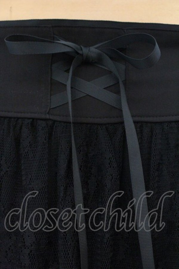 画像2: axes femme / 編上レースティアードスカート F クロ O-26-03-31-058-AX-SK-OW-OS (2)