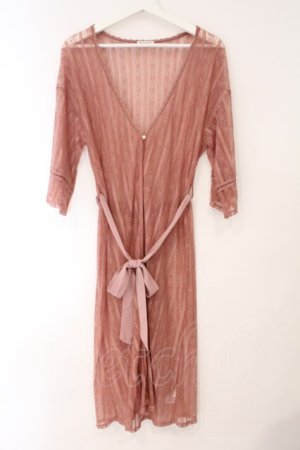 画像: axes femme / ストライプ柄総レースガウン F ピンク O-26-03-31-059-AX-TO-OW-OS