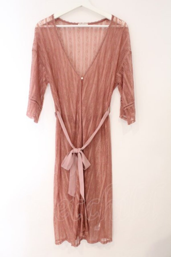 画像1: axes femme / ストライプ柄総レースガウン F ピンク O-26-03-31-059-AX-TO-OW-OS (1)