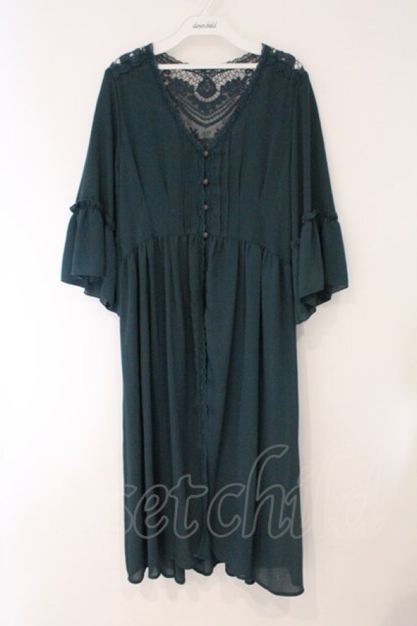 画像1: axes femme / バックレースロングガウン M グリーン O-26-03-31-060-AX-TO-OW-OS (1)