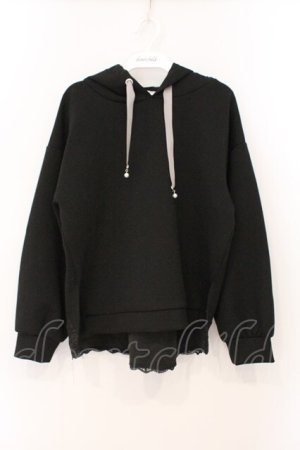 画像: axes femme / バックフリルパーカープルオーバー M クロ O-26-03-31-1033-AX-TO-IG-OS